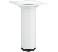 Pied de meuble cylindrique fixe acier époxy blanc - 10 cm - Blanc - 100 mm - 60 mm - 50 kg