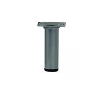 Pied de meuble cylindrique fixe acier époxy gris, 10 cm