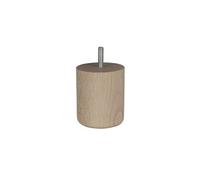 Pied De Meuble Cylindrique Fixe Hêtre Brut Blanc/Beige, 8 Cm