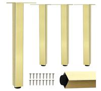 Pied de meuble Or 40 cm, 4 Pièces Pieds de meubles en métal pied pour meuble vasque salle de bain Aluminum Alloy | Anodisé Pieds de lit Hauteur: 6-60cm Casier Tabourets Réfrigérateur 40cm/15.8"