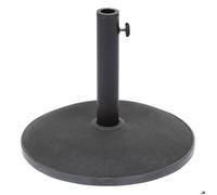 Hespéride - Pied de Parasol Rond Dailio - Noir - Base Béton et Acier Antirouille, Compatible Mâts 35/38/48 mm - pour Jardin, Terrasse