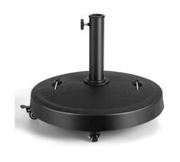 Pied de Parasol avec roulettes Flexibles en Résine, Convient pour Poteaux de Parapluie de Φ 38/48 MM