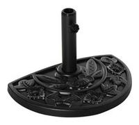 Outsunny Pied de Demi-Parasol Demi-Pied Socle de Parasol Base de lestage Ciment HDPE Motif Fleurs cannulation pour parasols Ø 35, 38 et 48 mm Noir