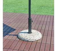 Pied de parasol 'Bitritto' béton Ø45x6 cm rond 20 kg aspect pierre