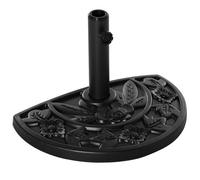 Pied de parasol de jardin 9 kg avec motif floral pour mâts de parasol 35/38/48 mm, PEHD, semi-circulaire, noir