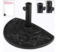 Pied de parasol demi-cercle en pied de parasol parasol parasol Support pied 9 kg en fonte d'aspect Noir …