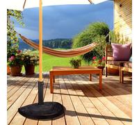Pied de parasol demi-rond, en fonte, idéal pour les petits espaces