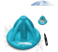 Pied de parasol gonflable pour parasol de plage avec pompe, refroidisseur de boisson, support de parasol, plage, camping (bleu)