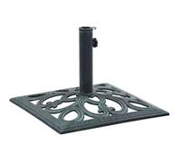 Pied de parasol - Motif floral Festnight - Vert - Fonte 12 kg - Pour poteaux 35/38/48 mm