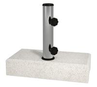 Pied de parasol - Outsunny - 25 kg - 2 molettes de serrage, tube en acier inoxydable - en marbre - 45 x 22,5 x 40 cm - gris