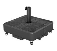 Pied de parasol - Outsunny - avec roues - Remplissable jusqu'à 35 kg avec Sable ou 28 L avec Eau - pour mâts 38mm 48mm - noir