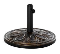 Outsunny Pied de Parasol Rond Base de Lestage Ø 48 x 34H cm Noir Doré