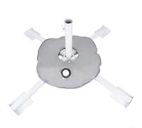 Pied de parasol pliable avec sac à eau, support réglable en acier pour bâtons de 2 cm à 3,6 cm, support portable en croix pour plage, pêche, terrasse, jardin, parapluies de 2,4 m à 3,2 m (blanc)