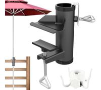 Pied de parasol réglable noir avec pince
