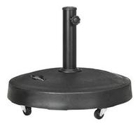 Outsunny Pied de parasol rond base de parasol de jardin 25 KG avec roulettes et poignšŠes ršŠtractables en ršŠsine tressšŠe ? 53 x 41 cm noir
