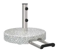 vidaXL - Pied de parasol rond - 29 kg - Ø 45 x 37,5 cm - Gris granit - Roulettes et poignée