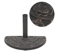 Pied de parasol Socle de parasol en résine demi-cercle Bronze 9 kg