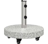 vidaXL Pied de parasol rond 29,8 kg gris granit acier inoxydable