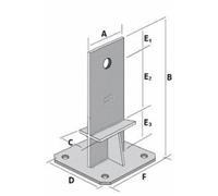 Pied de poteau en âme avec platine - hauteur 230 mm - PPSDT230 SIMPSON Strong-Tie
