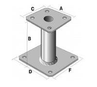Simpson Pied de poteau fixe sur platine PPA150 – Hauteur 150 mm – Galvanisé