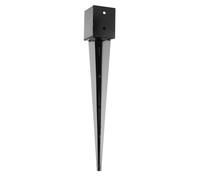 Pied de poteau jardin - 90x90x620 mm - Finition noire - SIMPSON - PPJNET90/620