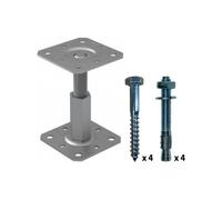 Pied de poteau réglable 100x100-130x130 H150 + fixation ING Fixation