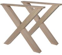Pied de table en bois hêtre en forme de X 72 cm - Par set