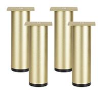 Pied Doré Meuble, Pieds de Table Reglable Ø 50 mm | 6 - 40 cm Pieds Meuble Cuisine Pieds Or D'armoire Pieds de Canapé Design, Aluminium | Finition en Anodisé Socles Pieds pour Meuble, 4 pcs (15cm)