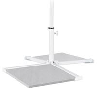 Pied en croix pour parasols d'un diamètre de 19 à 34 mm - Pied de parasol en acier blanc avec pince