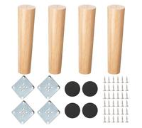 Pied Meuble 4 Pièces Pieds de Meubles en Bois Pieds de Canapé Cône Droit Pieds en Bois pour Meuble Sofa Fauteuil Lit Chaise (20cm Hauteur)