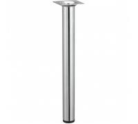 Pied table basse cylindrique HETTICH fixe acier chromé gris