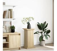 Piédestal avec rangement - vidaXL - Chêne sonoma - Bois d'ingénierie - 31x30x60 cm - 2 compartiments - 1 porte