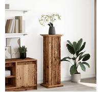 Piédestal avec rangement - vidaXL - Vieux bois - Bois d'ingénierie - 31x30x90 cm - 3 compartiments - 1 porte