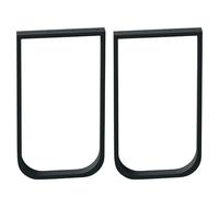 Pieds de bureau rustiques robustes modernes en tube carré avec fond arrondi et pieds réglables pour tables basses, armoires, commodes, noir, 40 x 72 cm