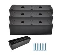 Pieds de Canapé Noir 4 Pièces Pieds de Meuble Pieds de Support pour Meubles 180 x 50 x 50 mm Pieds pour 4 4 PCS 180 PIED DE MEUBLE
