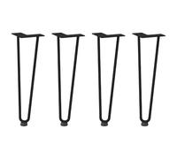 Pieds de fixation pour table basse 4 pièces 42 cm Acier massif Noir | Acier massif revêtu par pulvérisation, niveleurs de pied réglables, trous pré-percés, vis incluses, plateau de table non