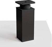 Pieds de meuble design MFV1, lot de 8, réglables en hauteur, profil carré 40 x 40 mm, à visser, noir mat, 100 mm