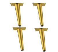 Pieds de meuble, en métal solide, design moderne du milieu du siècle, 4 pièces, 20 cm, dorés, inclinés