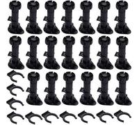 Pieds de meuble en plastique - 20 pièces - Réglage en hauteur - Pied en plastique - Clips - Fixation au socle - Hauteur du boîtier : 120-150 mm