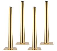 Pieds de Meuble, Lot de 4 Pattes pour Table Or Pattes pour Canapé Rechange Pied de Chaise Acier Laminé à Froid | Electroplacage Pieds Armoire Hauteur: 10-35cm Wardrobe Casier Sièges 35cm/13.8"
