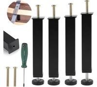 Pieds de meuble métalliques réglables de 30 cm – Lot de 4 pieds pour lits, canapés et armoires, vis de fixation incluses
