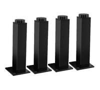 Pieds de meuble réglables, 4 jeux, pieds de meuble en métal, pieds de support de meuble de salle de bain carrés noirs, capacité de