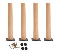 Pieds de Meubles en Bois Massif,Lot de 4 Pieds de Table Hêtre,pour Table,Placard,Table Basse,Banc,Bibliothèque,Meuble TV,Jambe de Remplacement,avec Accessoires de Montage(50cm/19.7in)