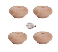 Pieds de Meubles en Bois Massif, Pied Rond, Pied de canapé Pattes de Coffret, Jambes de Cabinet Chevet, Remplacement Pieds pour Pied de Table Basse, Meuble de Télévision, 4Pcs Antidérapant