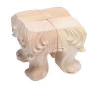 Pieds de meubles en forme rose sculptée bois massif, 4 pièces Pour Mobilier | Pieds de Table de canapé de maison, pieds en bois de remplacement for banc de commode de lit