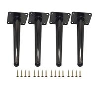 Pieds de meubles en métal, Pieds de meubles en métal, 4 pièces, assortiment cônes, canapé, bureau, remplacement for, Table, meuble TV, chaise(Gun Black,12cm/4.72in)