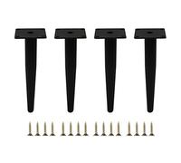 Pieds de meubles en métal, Pieds de meubles en métal, 4 pièces, assortiment cônes, canapé, bureau, remplacement for, Table, meuble TV, chaise(Matte Black,12cm/4.72in)