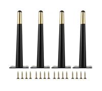 Pieds de meubles en métal, Pieds de meubles en métal, 4 pièces, assortiment cônes, canapé, bureau, remplacement for, Table, meuble TV, chaise(Black Gold,12cm/4.72in)