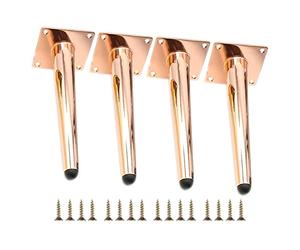 Pieds de meubles en métal, Pieds de meubles en métal, 4 pièces, assortiment cônes, canapé, bureau, remplacement for, Table, meuble TV, chaise(Rose Gold,12cm/4.72in)
