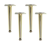 Pieds de meubles en métal, Pieds de meubles réglables 4 pièces pieds coniques en métal anodisé hauteur 10,5-72,5 cm multicolore(Gold,25.5cm/10")